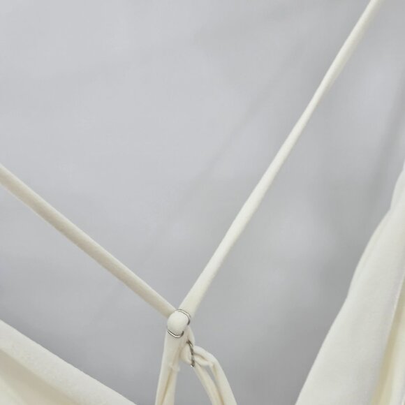 Lulus White/Cream V-Neck Halter Adjustable Strap Top Size Small - Picture 5 of 7